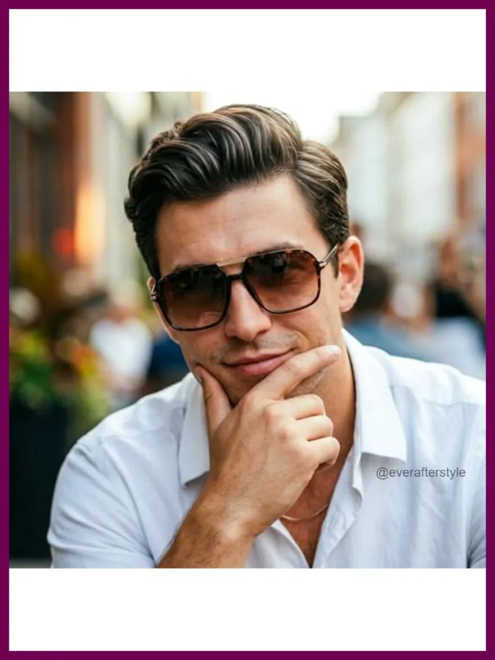 Retro Aviator Sunglasses for Women Men UV400 Protection Large Frame Square